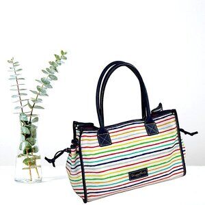 Dooney & Bourke Multi Watercolor White Blue Striped Tote